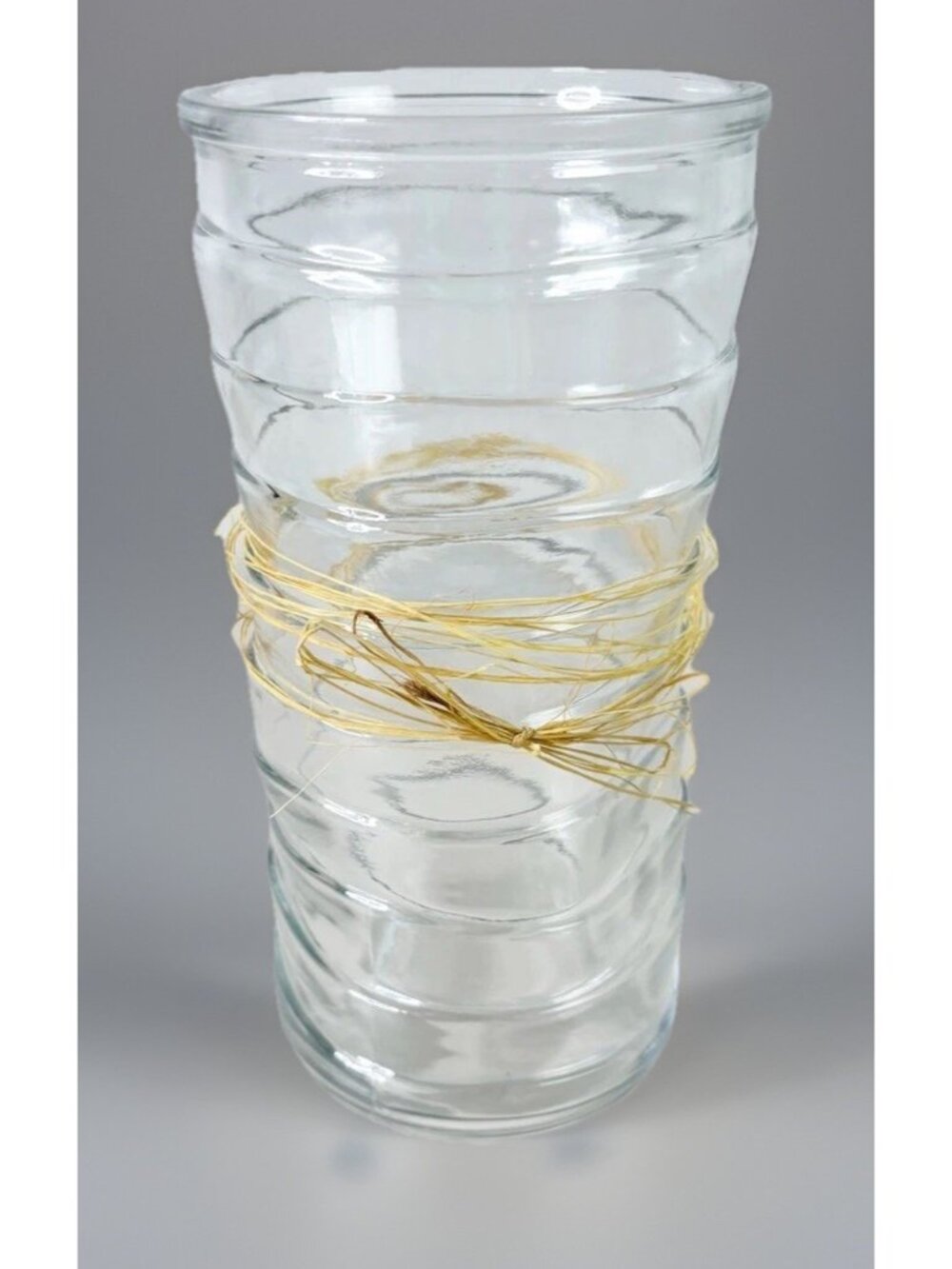 Hoosier Topsy Turvy Ribbed 1059 Clear 8.5" Glass Vase EUC